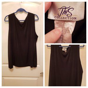 Black slinky style vee neck tank top